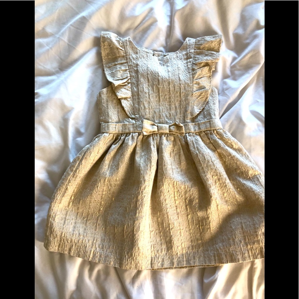 Metallic jacquard print dress (little girl)